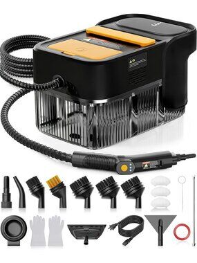 Versatile Steam Cleaner with Adjustable Handle & 18 Essential Accessories
